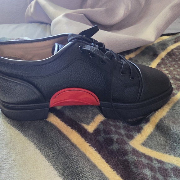 Christian Louboutin Black Sneakers with Red Detail - Picture 6 of 7